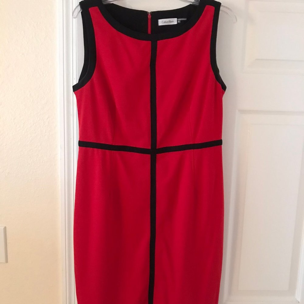Red and black Calvin Klein dress